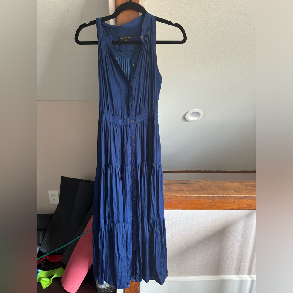 Banana republic, blue maxi dress, 4P